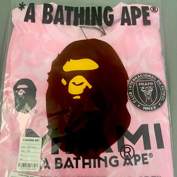 BAPE x INTER MIAMI CF - PINK CAMO TEE, MIAMI STORE EXCLUSIVE - Picture 1 of 3